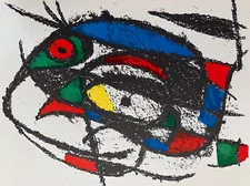 Joan Miro Original Stone Lithograph   Limited Edition Mourlot 1975