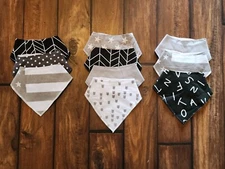 Cotton Baby Bandana Drool Bibs for Boys and Girls, 10 Pack Soft Bibs with Snaps