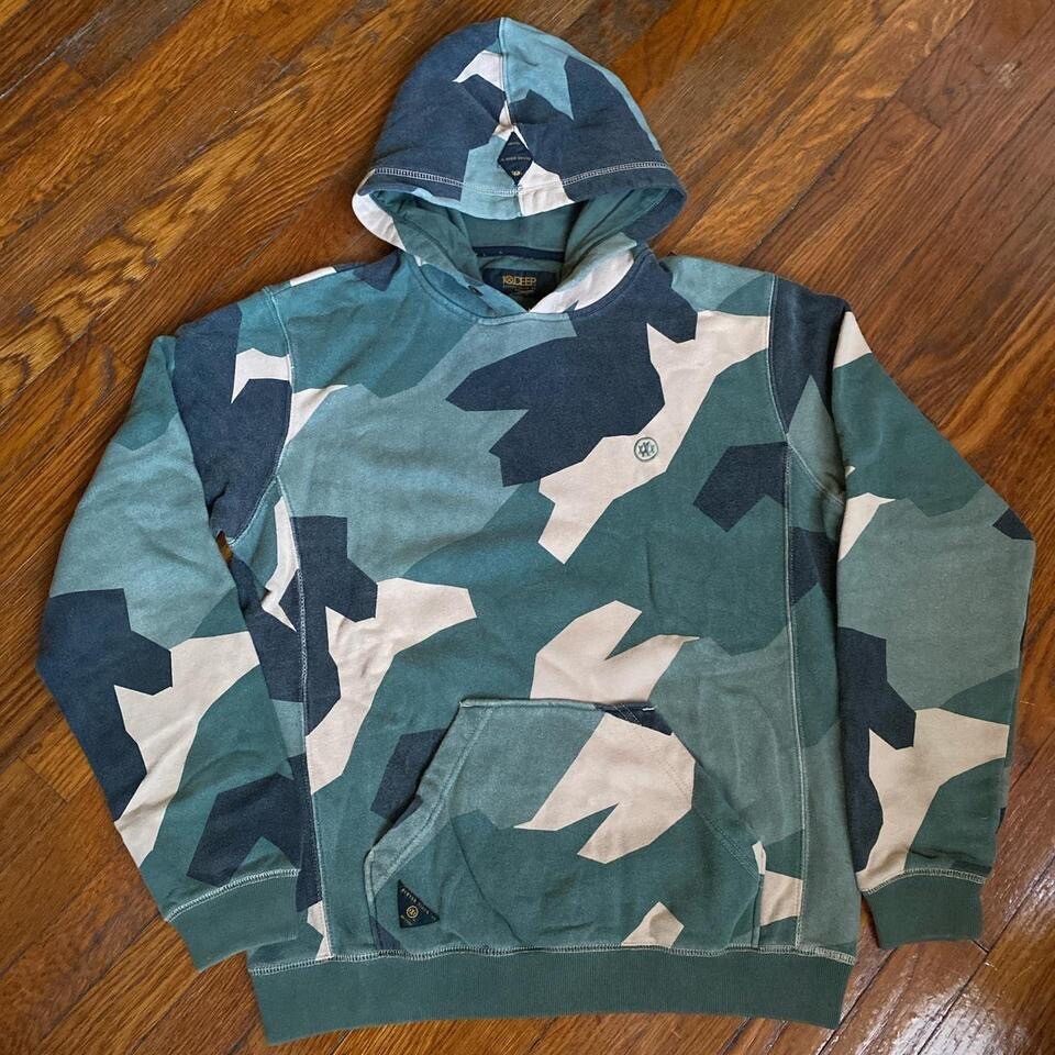 10 Deep Camo Hoodie Sweatshirt In Green/Tan/Black Size Medium | eBay