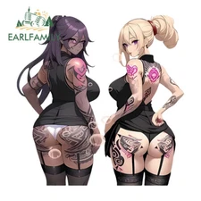 EARLFAMILY 5.1" Tattoo Girl Car Stickers Waterproof Rear Windshield Laptop Decal