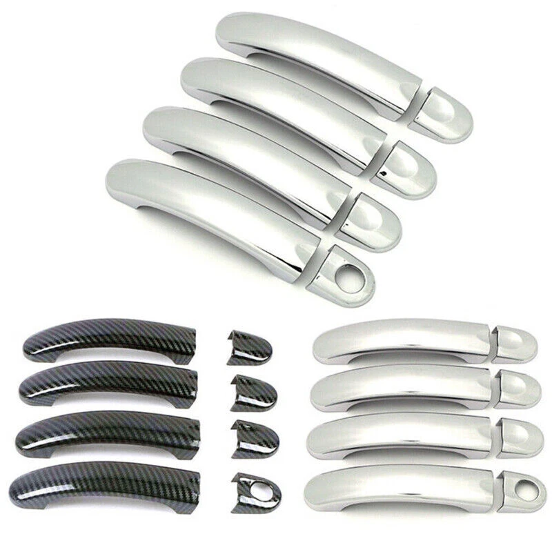Cubiertas de manija de puerta de coche cromo carbono para Volkswagen MK5 Golf 5 2003-2009 Foto 4 de 4