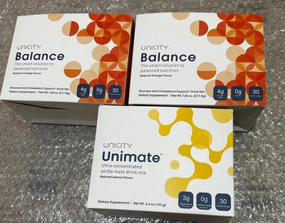 #ad Pack Of 3 Unicity Balance 60ct Unimate Lemon 30ct Combo Free Shipping $73.90
