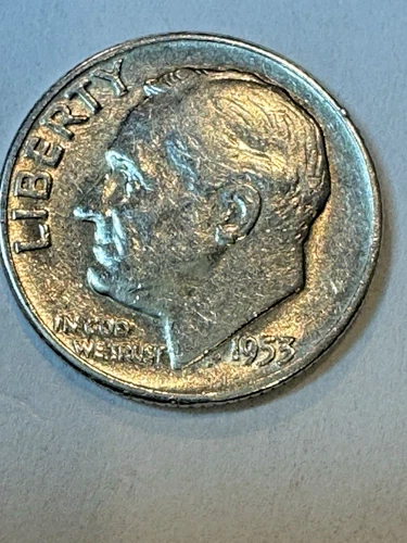 1953-P Roosevelt Dime 90% Silver Fine FN