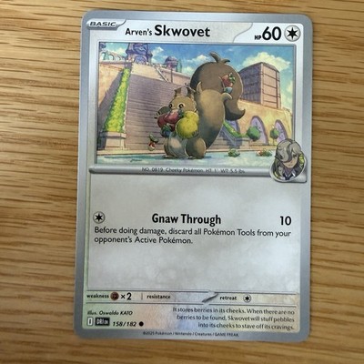 Arven s Skwovet Holo 158/182   DRI EN   Gnaw Through   Near Mint Pokémon Card