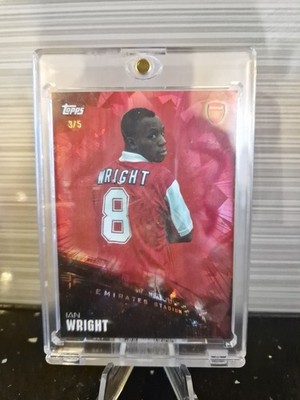 Topps Arsenal Team Set 2025-26 IAN WRIGHT Northern Lights # /5 Cracked Ice