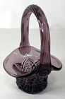 Fenton 4” Amethyst Mini Glass Basket Button & Arch Design EUC! 5EB25