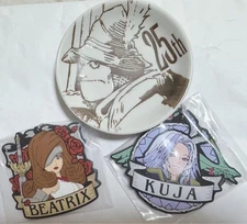 Final Fantasy 25th Anniv Lottery D Prize Mini Plate & F Prize Keychains