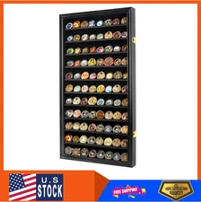 DisplayGifts Military Challenge Coin Display Case Poker Chips Holder Wall Cabine