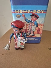 Fossil News Boy Vintage Qind Up Tin Toy with Box Only No Watch