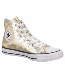 Converse Chuck Taylor All Star Metallic Gold Hi Top Sneakers Women s 8/Men s 6