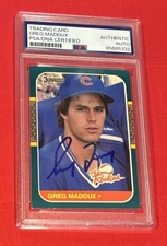 Greg Maddox 1987 Donruss Rookie Card Signed Autographed PSA