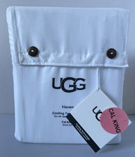 UGG HAVEN CAL KING SHEET SET COOLING TECH ALL SEASON COMFORT SNOW/BRGT WHITE NW