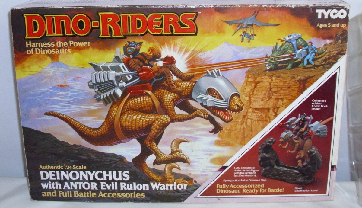 TYCO DINO-RIDERS DEINONYCHUS WITH ANTOR ACTION FIGURE SET BOXED | eBay