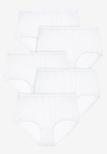 NWOT White Womens Comfort Choice 5 Pair Pack Cotton Brief Panties Size 16