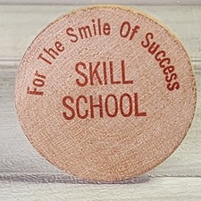 Wooden Nickel Skill School Token United States of America Buffalo