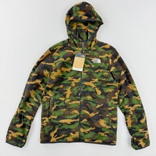 The North Face Glacier Fleece Hooded Jacket Size XL Boys Green Camo NEW