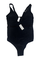 Cupshe Women's Black One Piece Swimsuit plus sizez 2X NEW tummy control mesh