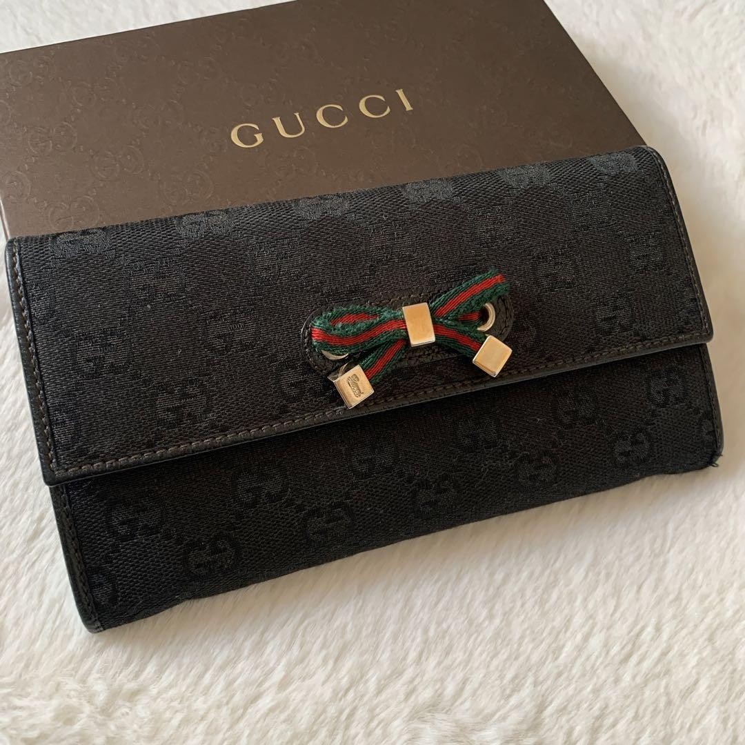 GUCCI GG Canvas Long Wallet X12097 in Excellent Condition