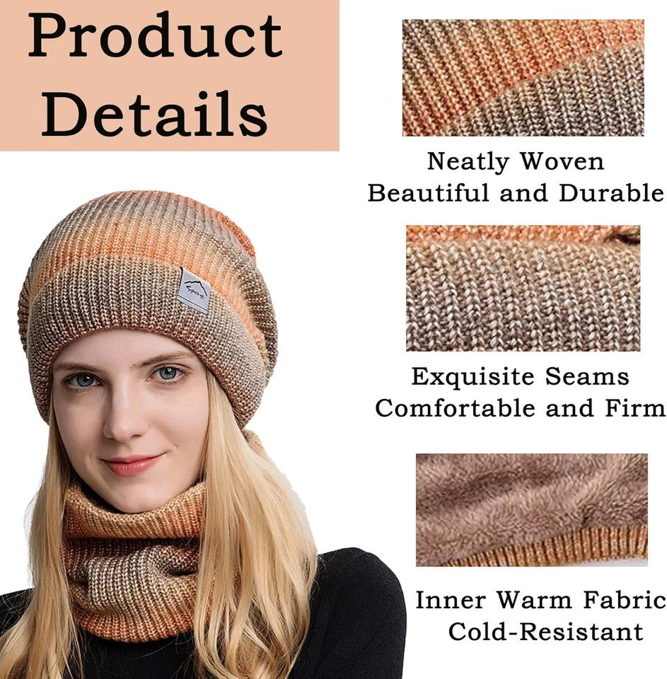 Set Di 2 Cappelli Da Donna, Sciarpa E Berretto Da Donna, Sciarpa E Cappello, Set - Immagine 3 di 4