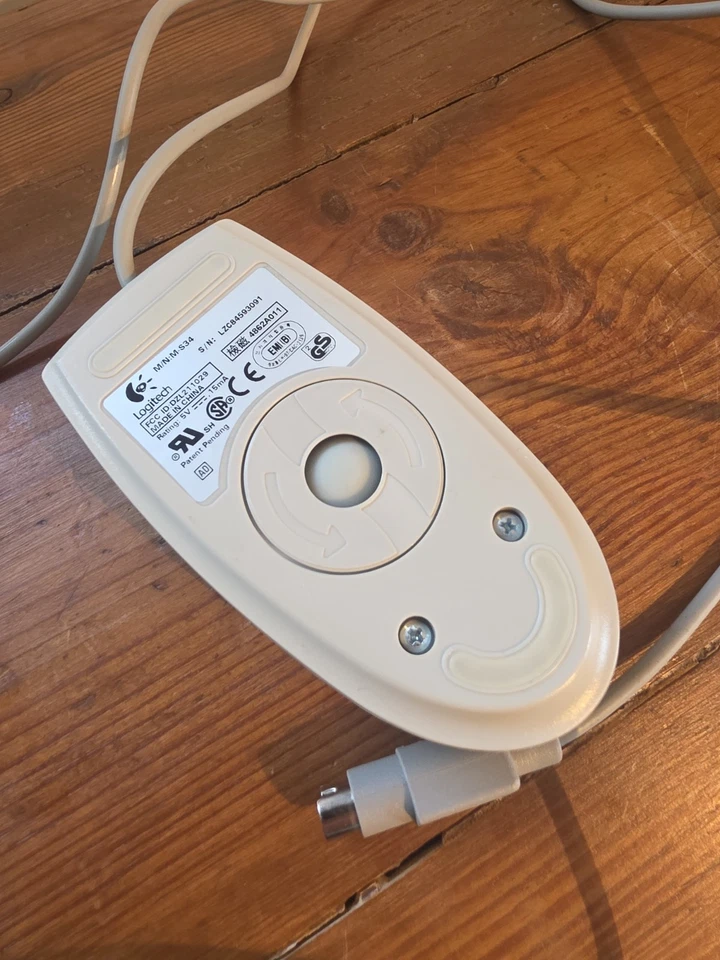 Maus, AT&T Computermaus, Logitech M-S34, PS/2, für Retro-PC, VINTAGE - Bild 2 von 4