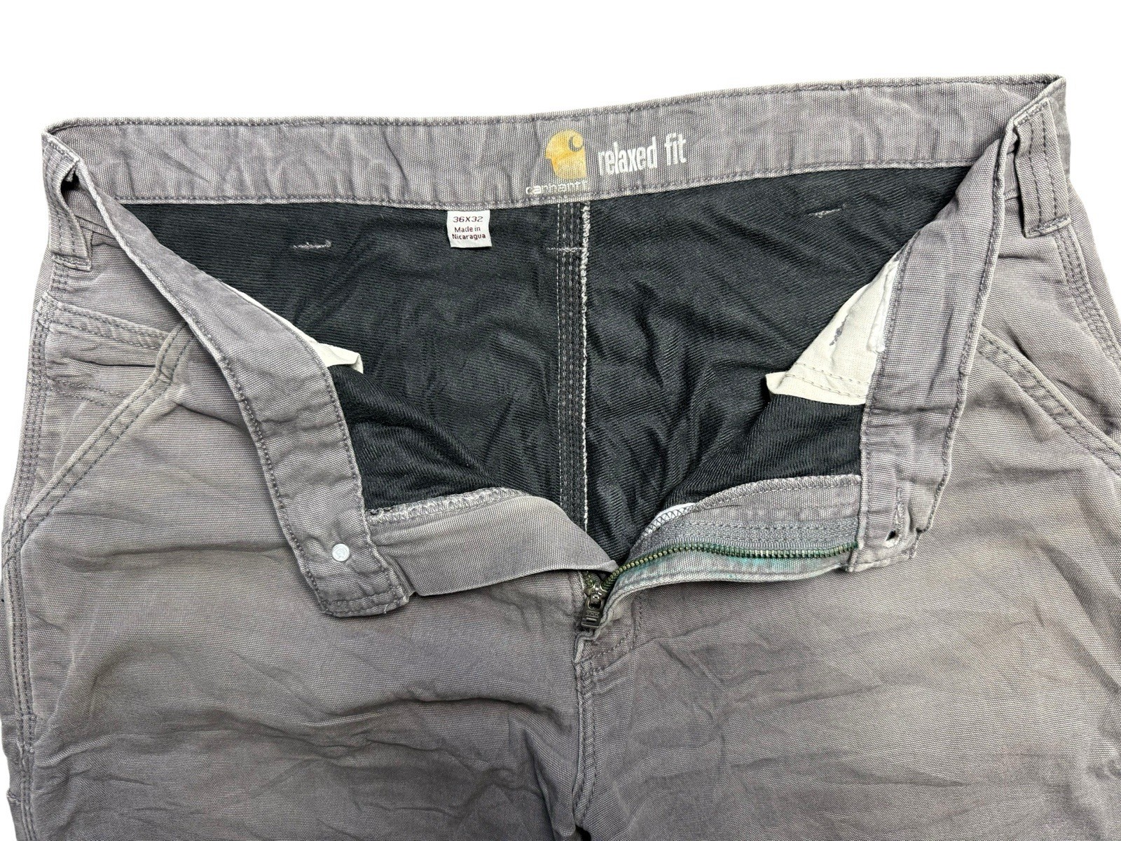 Carhartt Rugged Flex Canvas Knit-lined Carpenter Relaxed Fit Pants W36 L32 image 4