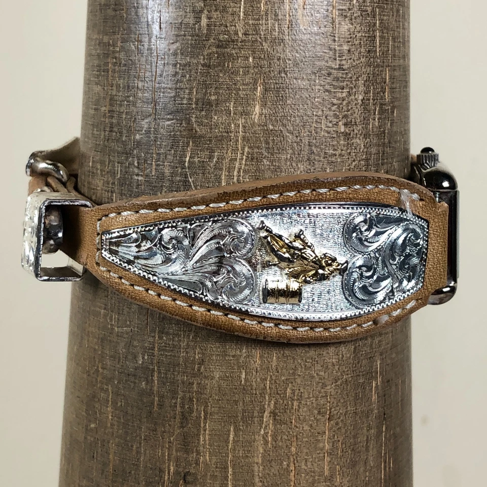 Reloj Montana Silversmiths Mujer Vestido Tanque Cuero Marrón Cuarzo Analógico 21mm 7" Foto 3 de 4