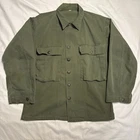 Vintage 1940s WWII US Army Military Green HBT M43 Field Shirt Sizs 38R