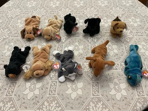 Lot Of 10 Variety  Vintage TY Beanie Babies Retired. In Excellent Condition.