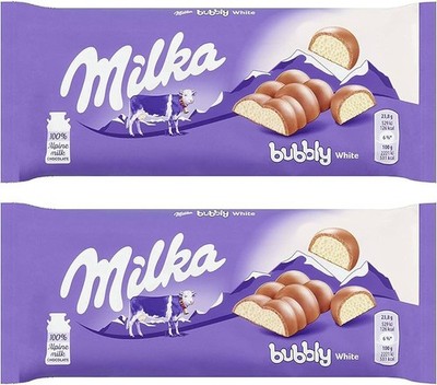 Milka Bubbly White Alpine Chocolate Bar - 100g x2 Bars - Viral TikTok Candy
