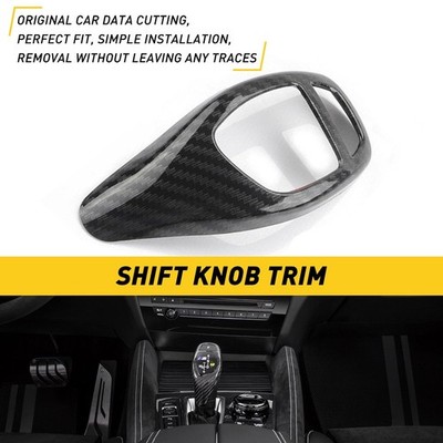 Gear Shift Knob Cover Trim ABS Carbon Fiber Black For BMW 1 2 3 4 5 6 X5 X4 EXV