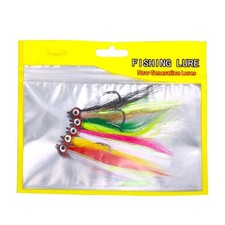 Assortiment de crochets teaser Bucktail avec couleurs vives 5 pièces jupe plume