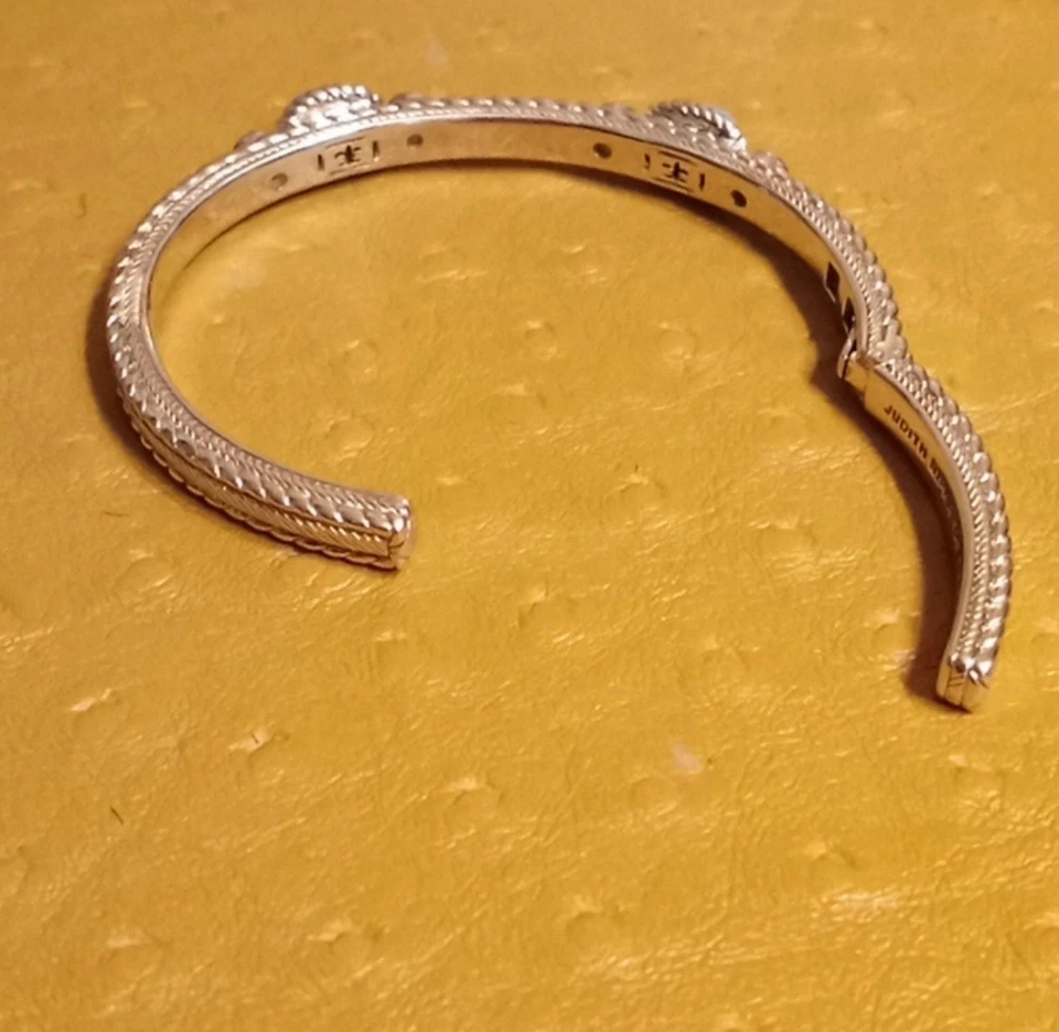 Judith Ripka 925 Silver Lapis & Turquoise Hinged Bangle Bracelet Sm-Md  NWOT - Image 4 of 4