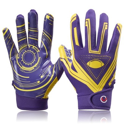 NOVAXUS Youth Football Receiver XS/S(5.5''-6''), Purple/Yellow 