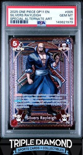2025 One Piece OP11 OP09-005 Silvers Rayleigh Spec Alt Art PSA 10 V946