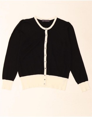Marks & Spencer Damen Cardigan Pullover UK 12 Medium schwarz Colourblock XN05