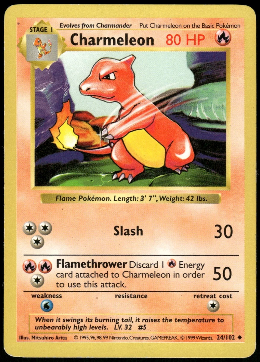 Charmeleon Pokémon TCG Shadowless Individual Collectible Card Game