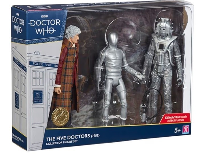 "Juego de figuras de 5"" Doctor Who The Five Doctors 3rd Raston Robot Cyberman Leader B&M"