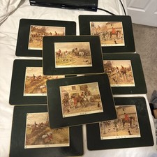 Tovagliette vintage Pimpernel caccia inglese equitazione 8 dorso sughero 11 x 8