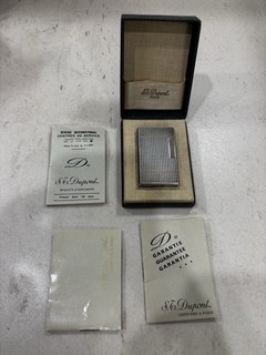 Briquet St Dupont Plaqué Argent Fonctionne