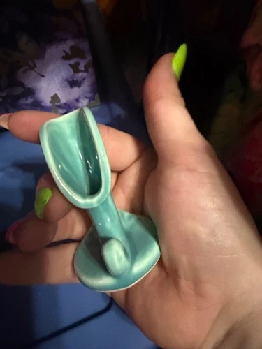 McCoy Pottery Cornucopia mini blue/green  Vase - Vintage