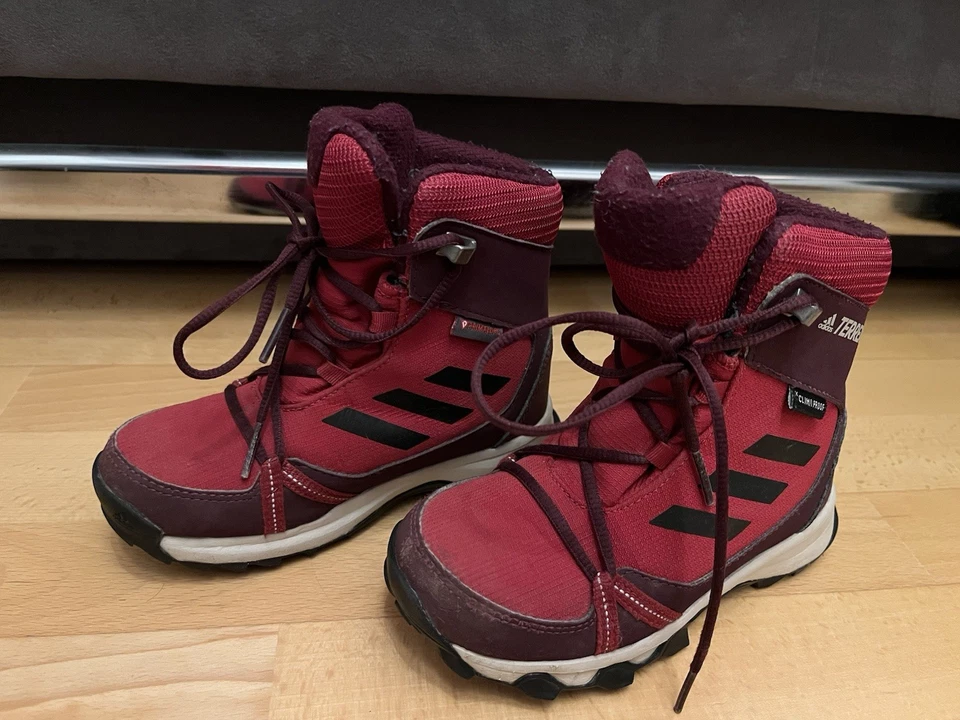 adidas TERREX Kinder WanderSchuhe - 27,5 - rot - Clima Proof - zum Schnürren