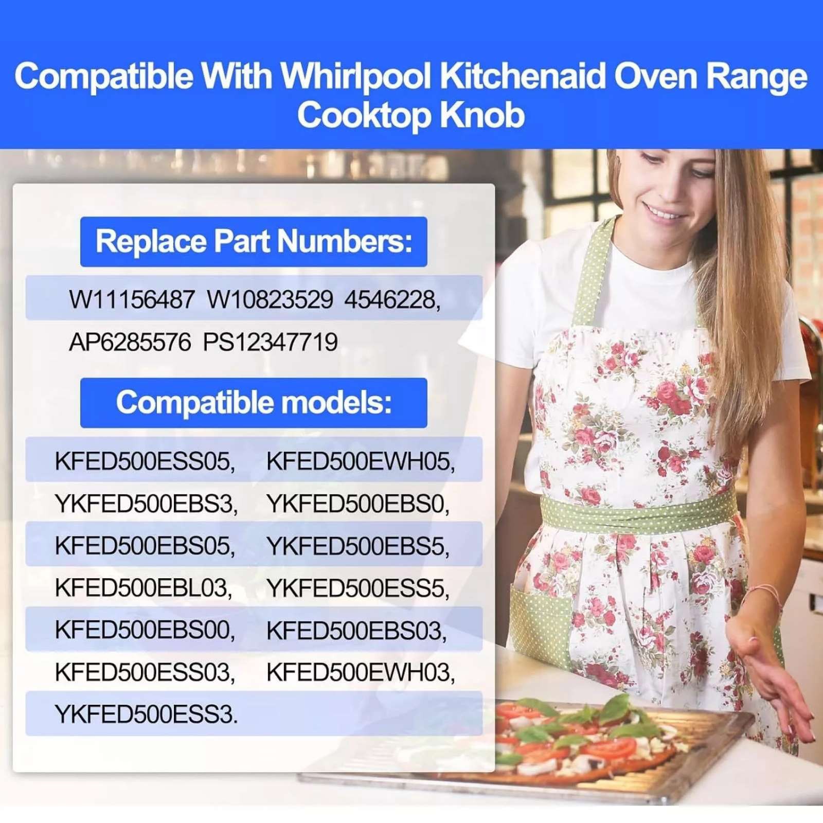 5pcs W11156487 Stove Knob Replacement For KitchenAid Gas Range Burner 4546228