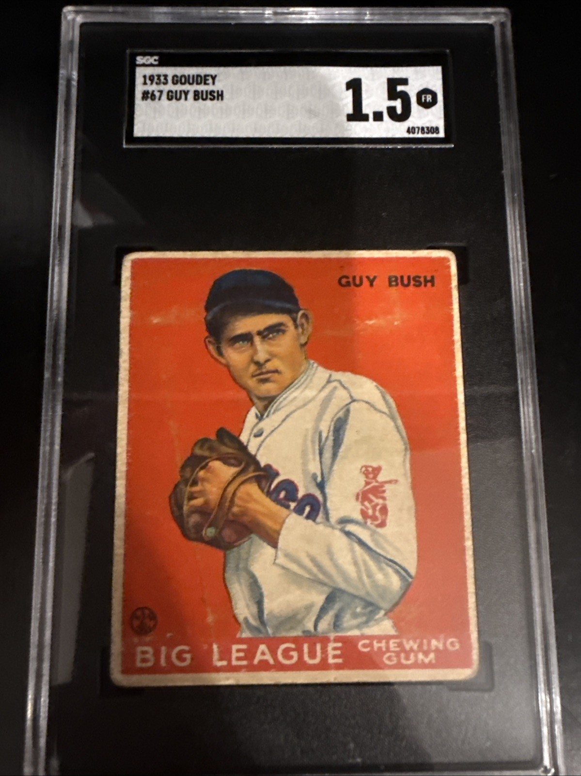1933 Goudey Big League Chewing Gum - Guy Bush #67 (RC) - SGC 1.5