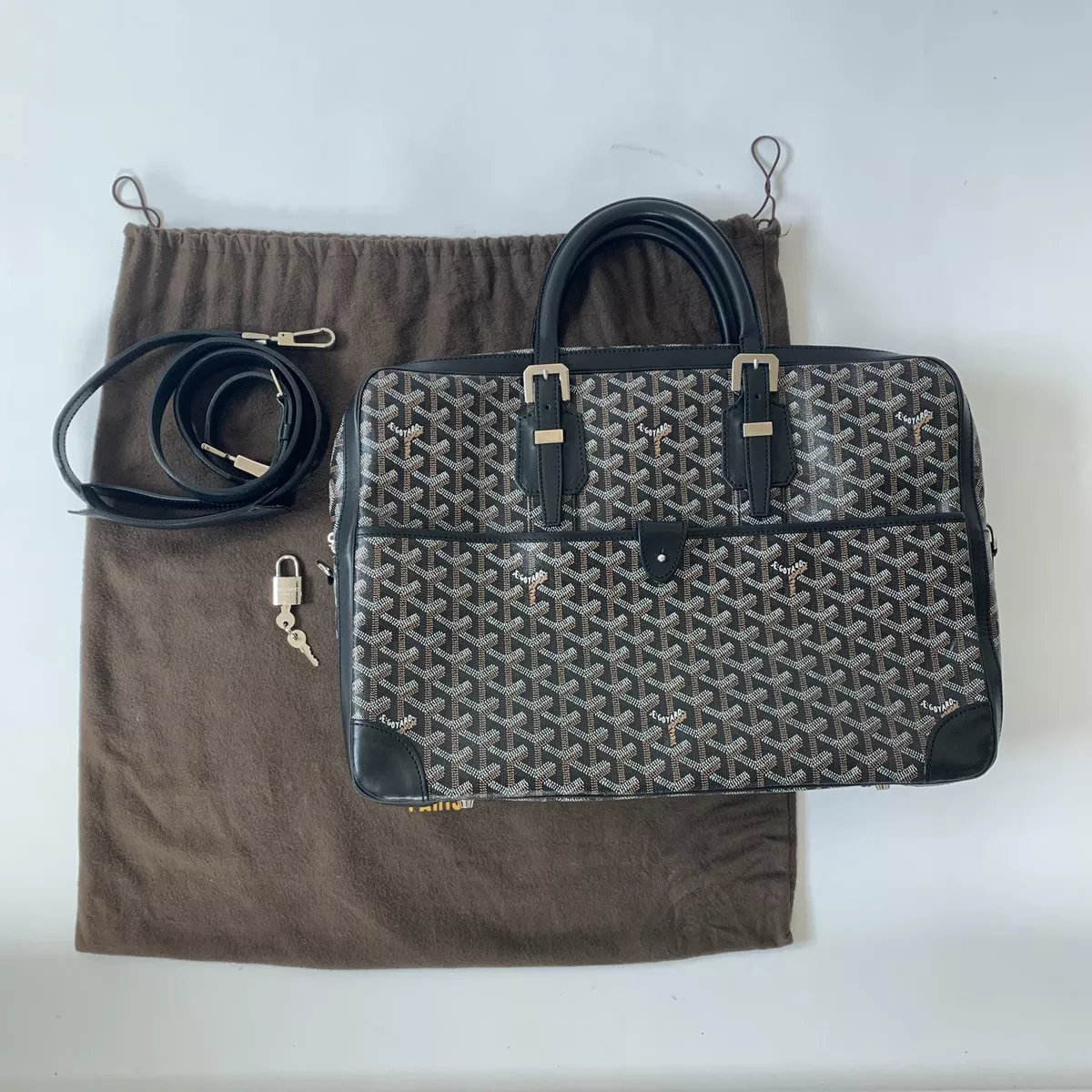 Goyard Goyardine Ambassade MM Briefcase - Black Handle Bags