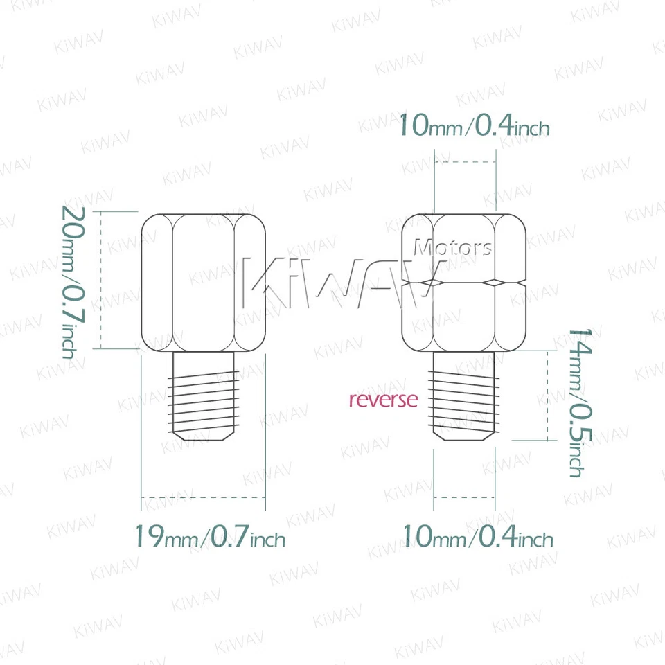 for Yamaha mirror adapter 10mm standard to 10mm standardx1 & 10mm reversex1 ε - Image 2 of 4