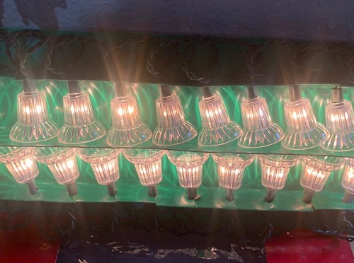 Vintage 20 Count Fancy Clear Christmas Bell Indoor/Outdoor Light Set 17feet - Picture 6 of 8
