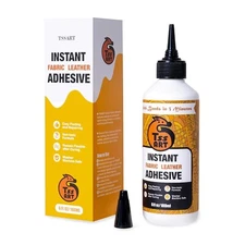 Instant Fabric and Leather Adhesive Fast Drying Glue Bottle Craft Flexible White