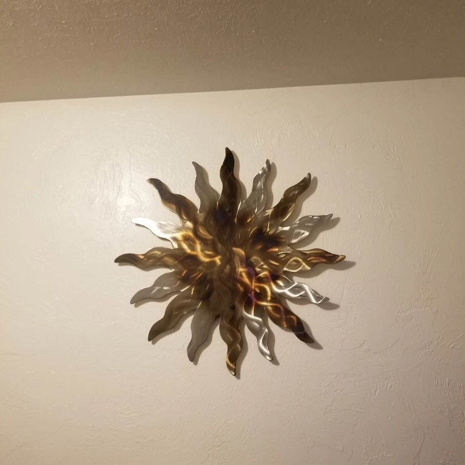 Декоративное настенное искусство солнце патио забор домашнее украшение плазменная резка сталь 34» дизайн  - Изображение 3 из 4