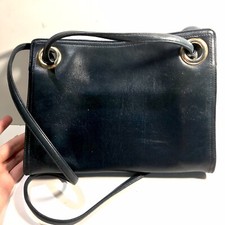 Morris Moskowitz Black Leather Purse With Strap