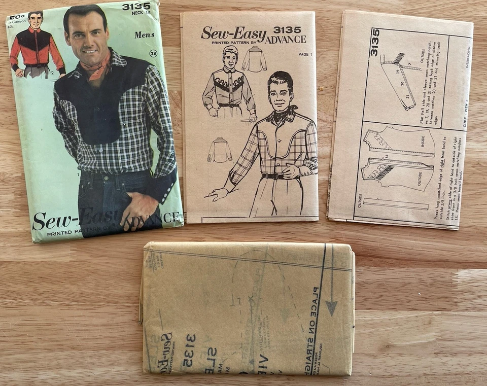 Sew-Easy Advance Men’s Western Shirt Pattern Neck 15 - Image 4 of 4